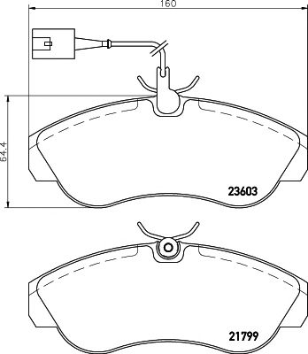 HELLA PAGID 8db355018791 -  Комплект тормозных колодок, дисковый тормоз